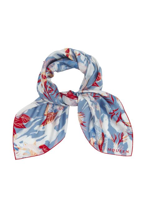 Foulard Floreale in Bluette/Rosso ALEXANDER MCQUEEN | 832473-3001Q4874